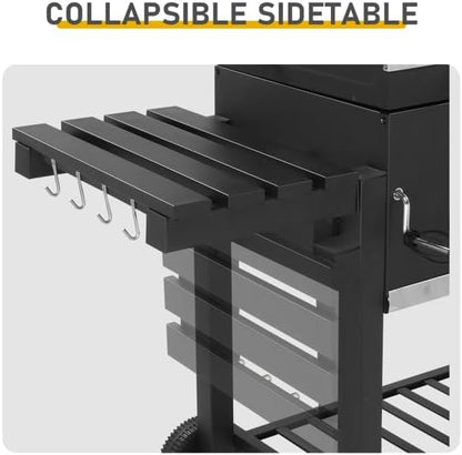 Charcoal Grill Outdoor BBQ Grill, Extra Large Cooking Area 520 Square Inches with Two Individual & Adjustable Charcoal Tray, Foldable Side Tables for Barbecue Outdoor Cooking Backyard Camping Picnics