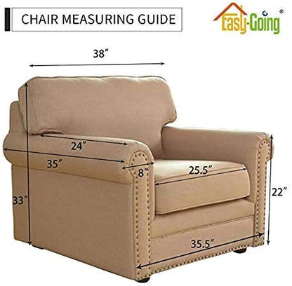 Easy-Going Reversible Couch Cover, Small Chair, Coffee/Ivory | Machine Washable Slipcover For Dogs, Water Resistant Furniture Mat For Living Room, Non-Slip Sofa Cover, Pet Friendly