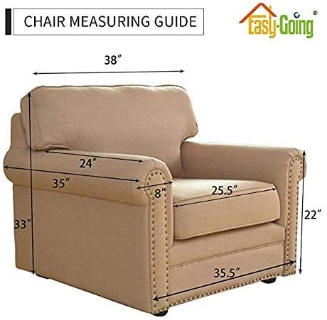 Easy-Going Reversible Couch Cover, Small Chair, Taupe/Ivory | Machine Washable Slipcover For Dogs, Water Resistant Furniture Mat For Living Room, Non-Slip Sofa Cover, Pet Friendly