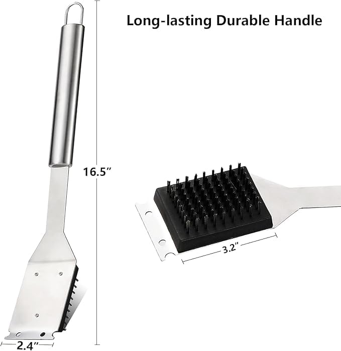 16.5 Inch Grill Brush and Scraper, Heavy Duty BBQ Grill Cleaning Brush for All Grills