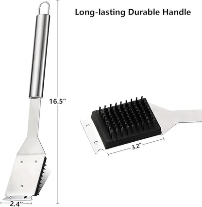 16.5 Inch Grill Brush and Scraper, Heavy Duty BBQ Grill Cleaning Brush for All Grills
