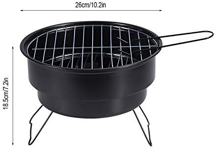 Portable BBQ Grill Round Barbecue Rack Stainless Steel Mini Charcoal Camping Tools