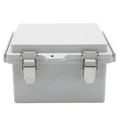 ABS Electric Junction Box, IP67 Weatherproof Electrical Boxes, Hinged Clear Cover Outdoor Waterproof Plastic Enclosure Box with Lock, Small Dustproof Case 5.9×5.9×3.5 inch(150×150×90mm)