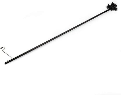 Black Portable Aluminum Alloy Folding Light Bracket Stand, Adjustable Height with Elastic Nut Design, for Outdoor Camping Picnic BBQ Table Lamp Pole