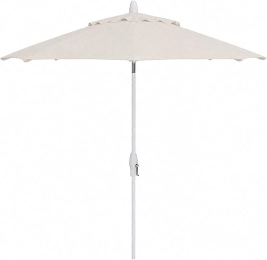Treasure Garden 9ft Patio Umbrella - Outdoor Furniture Market Umbrella – Deluxe Auto-Tilt – White Aluminum Frame (Sunbrella, Canvas)