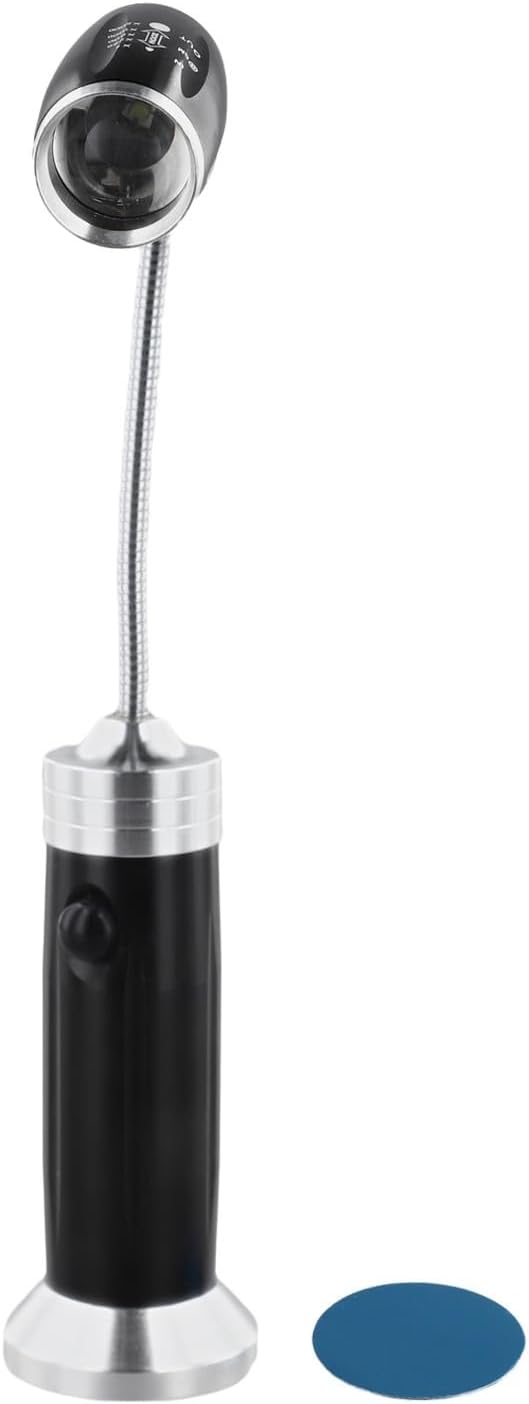 Adjustable Rotating Grill Light, Magnetic LED Work Lamp for Camping BBQ, 360 Degree Flexible Aluminum Alloy Lantern with Base, for battery Operated(black)