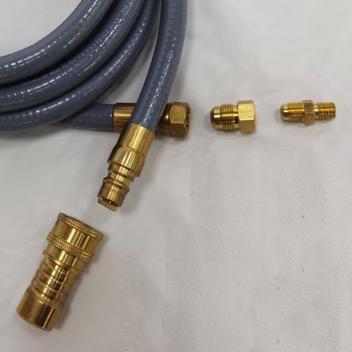 12ft Natural Gas Hose, 40,000+ BTU NG Adapter with Quick Connect for Fire Pit Burners
