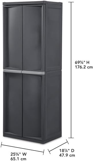 Sterilite Shelf Cabinet,4 Shelves,Flat Gray 01423V01-1 Each