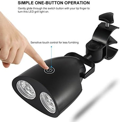 Shenghao Adjustable 10 LED BBQ Grill Light Handle Mount Clip Barbecue Camp Lights Waterproof Heat Resistance Lamp for Camping Outdoor BBQ Barbecue Grill Night Fishing