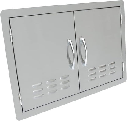 Stanbroil Outdoor Kitchen Stainless Steel Double Access Door with Vents, 30 Inches