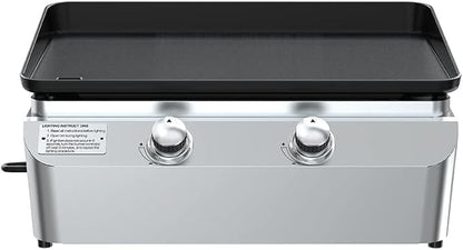 Nexgrill 2-Burner Propane Gas Tabletop Griddle, 19,000 BTUs, 323 SQ In, Stainless Steel Control Panel, Small Portable Propane Griddle for Outdoor Cooking, Camping, BBQs, and More - 820-0061