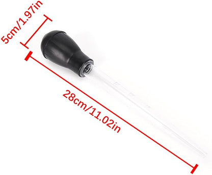 2 Pcs 11-Inch Turkey Baster with Silicone Bulb, Clear, Ideal for Roasting Juices, Butter Drippings, Glazes
