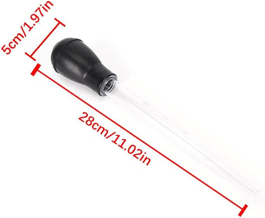 2 Pcs 11-Inch Turkey Baster with Silicone Bulb, Clear, Ideal for Roasting Juices, Butter Drippings, Glazes