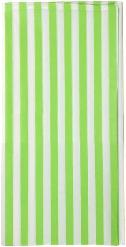 Vpang 2 Pcs Striped Plastic Print Tablecloths Disposable Table Cover Thickened Rectangle Tablecover, Kitchen Picnic Wedding Birthday Party Table Covers, 54"x108" (Green Stripe)