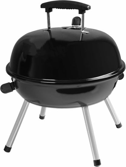 14.5 Inch Portable Charcoal Grill, Steel Construction with Vented Lid for Outdoor Cooking