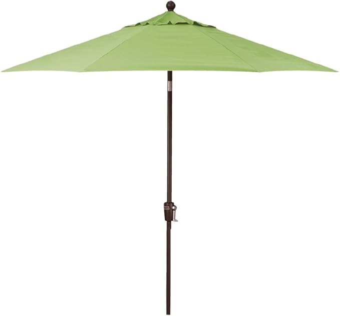 Treasure Garden Octagonal 9 ft Patio Umbrella - Outdoor Furniture Table Umbrella – Push-Button Tilt – Bronze Aluminum Frame (Obravia2, Kiwi)