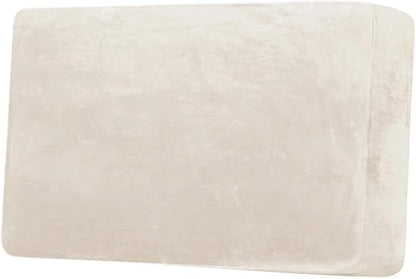 H.VERSAILTEX Velvet Stretch Individual Couch Cushion Cover Plush Slipcover for Loveseat Sofa Furniture Protector Seat Cover (1 Piece Loveseat Cushion Cover, Ivory)