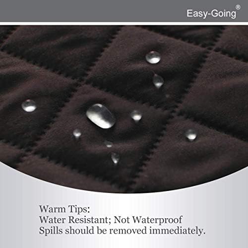 Easy-Going 4 Seater Sofa Slipcover Reversible Sofa Cover Water Resistant Couch Cover with Foam Sticks Elastic Straps Furniture Protector for Pets Children Dog Cat (XX-Large, Chocolate/Beige) | XX-Large Sofa, Washable Slipcover For Dogs, Water Resistant...