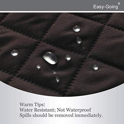 Easy-Going 4 Seater Sofa Slipcover Reversible Sofa Cover Water Resistant Couch Cover with Foam Sticks Elastic Straps Furniture Protector for Pets Children Dog Cat (XX-Large, Chocolate/Beige) | XX-Large Sofa, Washable Slipcover For Dogs, Water Resistant...