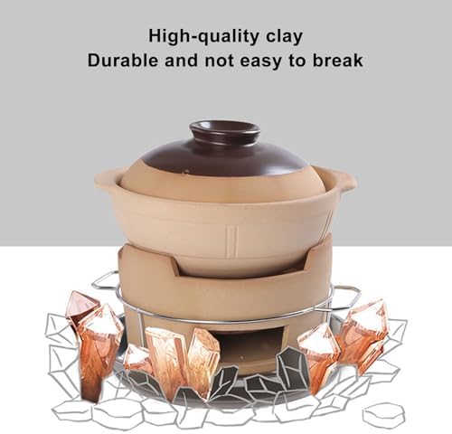 Compact Ceramic Charcoal Grill for Outdoor and Indoor Use Portable Round Clay Fire Pit Ideal for Camping and Home Cooking (One Color L)