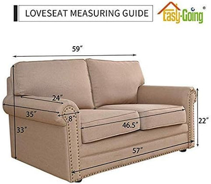 Easy-Going Reversible Couch Cover, 2 Cushion Sofa, Loveseat, Taupe/Ivory | Machine Washable Slipcover For Dogs, Water Resistant Furniture Mat For Living Room, Non-Slip Sofa Cover, Pet Friendly