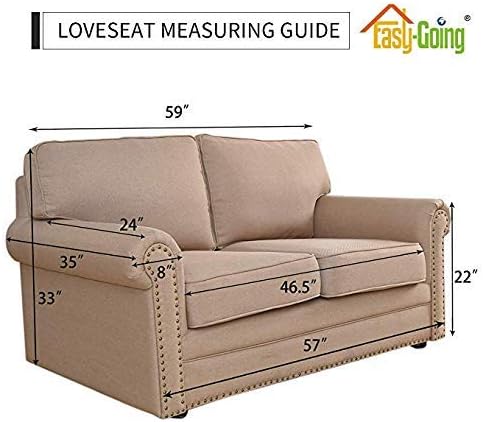 Easy-Going Reversible Loveseat Couch Cover for 2 Cushion Couch Sofa Cover for Dogs Water Resistant Furniture Protector with Foam Sticks Elastic Straps for Pet (Loveseat, Coffee/Ivory) | Machine Washable Slipcover For Dogs, Water Resistant Furniture Mat...
