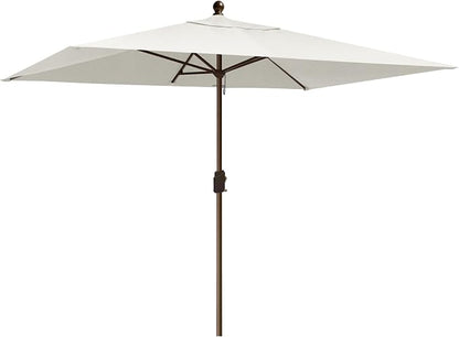EliteShade USA 10-Year-Non-Fading 6.5x10Ft Rectangular Market Patio Umbrella, UPF 50+ UV Protection Performance Sun Umbrella, Heavy Duty Commercial Grade Outdoor Table Umbrella with Crank, Windproof Vented Top for Garden, Pool, Deck and Outdoor Playset...