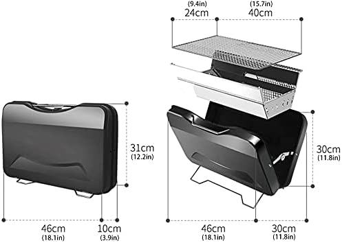 Charcoal Grills BBQ Grill Portable Charcoal Grill Foldable BBQ Grill Outdoor Picnic Patio Backyard Travel Beach Wild Cooking Charcoal Grill for Cooking(A)