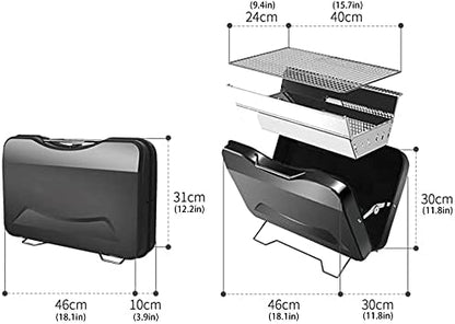 Charcoal Grills BBQ Grill Portable Charcoal Grill Foldable BBQ Grill Outdoor Picnic Patio Backyard Travel Beach Wild Cooking Charcoal Grill for Cooking(A)