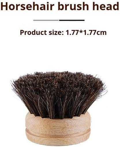 Bamboo Dish Brush - Kitchen Scrub Brushes with 3 Replacement Heads | Natural Bristle | Sisal | Horse Hair - Pot Brush with Wooden Handle for Cleaning Grills, Pans, Stoves