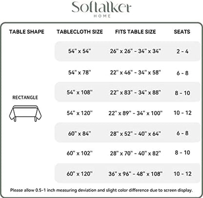 Softalker Gingham Checkered Tablecloth Rectangle - Outdoor Waterproof Buffalo Plaid Table Cloth, Stain Resistant Washable Table Cover for Picnic, Camping - Navy and White, 2 Pack - 60 x 120 Inch