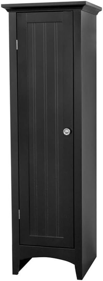 OS Home and Office Furniture 15" 1-Door Wood Kitchen Storage Pantry in Black
