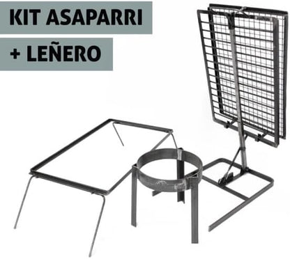 Heavy duty Iron Cross Argentinian asador grill Made in Argentina - Premium Argentine Grill - Parrilla Asado - Fully disassembled (Grill + Brazier)