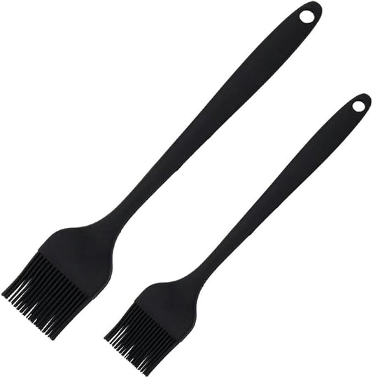 Silicone Basting Pastry Brushes Set, 2 Pcs Heat Resistant Kitchen Cooking Baking Brush for Oil Butter Sauce BBQ Grill, BPA Free, Dishwasher Safe, 8&10 inch