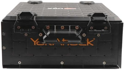 YakAttack ShortStak Solo Storage Box - Size & Color Options | Standalone Low-Profile Crate with Lid, Hinges & Latches | GridLoc Mounting Panels | Slider Feet for Under-Seat Use | Made in USA