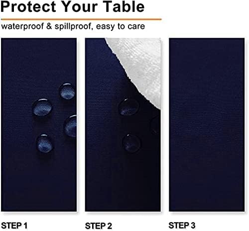 Navy Blue Square Tablecloth 54 x 54 Inch 210 GSM Stain&Water Wrinkle Resistant Washable Fabric Table Cloth for Dining Table Buffet Parties Outdoor Picnic Camping Kitchen