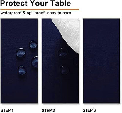 Navy Blue Square Tablecloth 54 x 54 Inch 210 GSM Stain&Water Wrinkle Resistant Washable Fabric Table Cloth for Dining Table Buffet Parties Outdoor Picnic Camping Kitchen