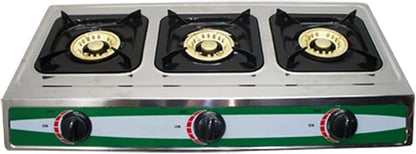 Propane Gas Portable Stove 3 Burners 30,000 BTU Stainless Steel Camping Stove