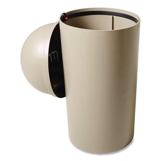 Rubbermaid Commercial Products Marshal Classic Container Round Trash Can 25 Gallons Beige Outdoor for Parks/College Campuses/Outdoor Shopping Malls