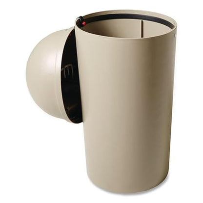 Rubbermaid Commercial Products Marshal Classic Container Round Trash Can 25 Gallons Beige Outdoor for Parks/College Campuses/Outdoor Shopping Malls