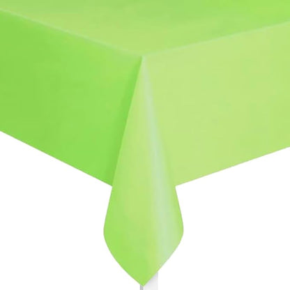 Lime Green Solid Rectangular Plastic Table Cover (54" x 108") 1 Count - Elegant Design & Premium Quality, Ideal For Parties, Events & Everyday Use