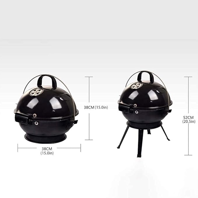 Bbq Grill Charcoal Grill Charcoal Stove Portable Charcoal Grill With Lid Outdoor Cooking Camping Charcoal Barbecue Folding BBQ Round Grill Barbecue Grill Charcoal Griddle