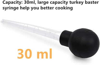 Turkey Baster, 2 Pcs Baster for Cooking, Heat-Resistant Turkey Baster Large with Cleaning Brush, Meat Injector Syringe for Oiling and Marinating Turkey Fish