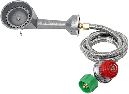 COOKAMP Cast Iron Propane Burner Head with Brass Fitting Orifice (SH10RH - DIY Burner & Regulator)