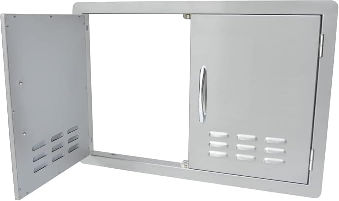 Stanbroil Outdoor Kitchen Stainless Steel Double Access Door with Vents, 30 Inches