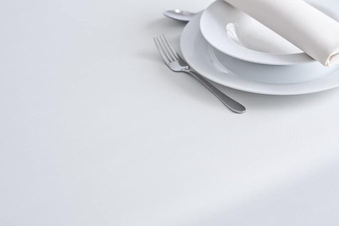 Creamy White Rectangle Tablecloth 60 x 120 Inch 8 Foot 210 GSM Stain&Water Wrinkle Resistant Washable Fabric Table Cloth for Dining Table Buffet Parties Outdoor Picnic Camping Kitchen