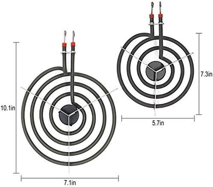AMI PARTS SP22YA Electric Range Burner Element Unit Set Replacement Fit for G-E Hot-point Ro-per Ken-more Range Stoves (1 x WB30X253 8" & 3 x WB30X254 6")