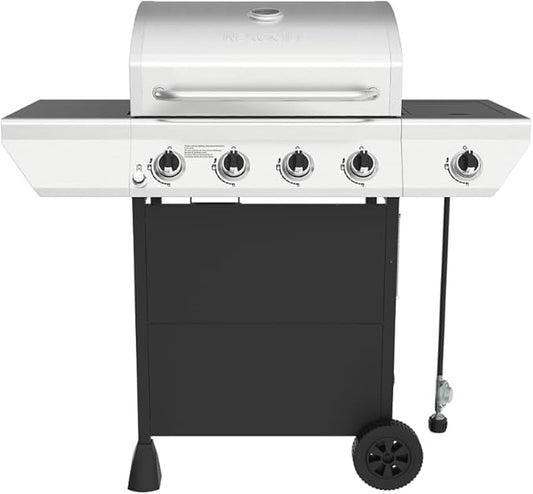 Nexgrill 4-Burner Propane Gas Grill with Side Burner, 52,000BTUs, 562 SQ. In. Cooking Space, BBQ Grill with Stainless Steel Lid & Control Panel for Outdoor Cooking, Patios, and More - 720-0925PA