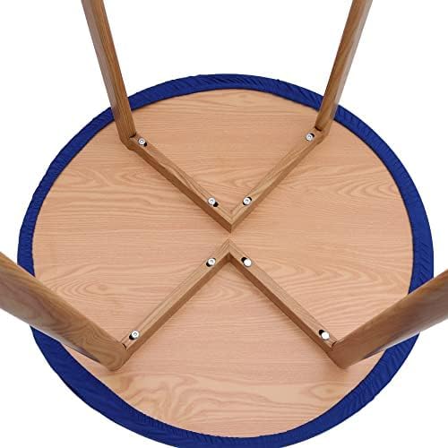 NEWISHER Round Fitted Table Cover Spandex Stretch Tablecloth 60 inch | Elastic Edged Table Cloth, Blue Table Top Cover, Washable Tablecloth for Dining Picnic Patio