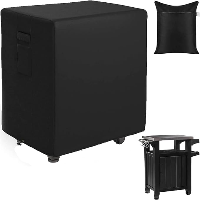 Outdoor Prep Table Cover Compatible with 35in/55in Keter Unity XL Portable Outdoor Table/Storage Cabinet Cover Waterproof Grill Accessories Covers for Patio Kitchen Island Bar Cart